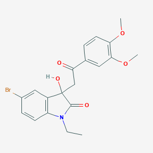molecular formula C20H20BrNO5 B214333 5-bromo-3-[2-(3,4-dimethoxyphenyl)-2-oxoethyl]-1-ethyl-3-hydroxy-1,3-dihydro-2H-indol-2-one 