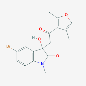 molecular formula C17H16BrNO4 B214337 5-bromo-3-[2-(2,4-dimethylfuran-3-yl)-2-oxoethyl]-3-hydroxy-1-methyl-1,3-dihydro-2H-indol-2-one 