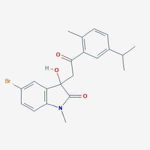 5-bromo-3-hydroxy-1-methyl-3-{2-[2-methyl-5-(propan-2-yl)phenyl]-2-oxoethyl}-1,3-dihydro-2H-indol-2-one