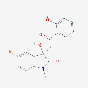 molecular formula C18H16BrNO4 B214340 5-bromo-3-hydroxy-3-[2-(2-methoxyphenyl)-2-oxoethyl]-1-methyl-1,3-dihydro-2H-indol-2-one 