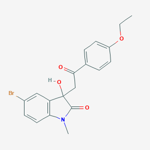 molecular formula C19H18BrNO4 B214341 5-bromo-3-[2-(4-ethoxyphenyl)-2-oxoethyl]-3-hydroxy-1-methyl-1,3-dihydro-2H-indol-2-one 