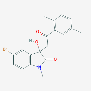 molecular formula C19H18BrNO3 B214342 5-bromo-3-[2-(2,5-dimethylphenyl)-2-oxoethyl]-3-hydroxy-1-methyl-1,3-dihydro-2H-indol-2-one 
