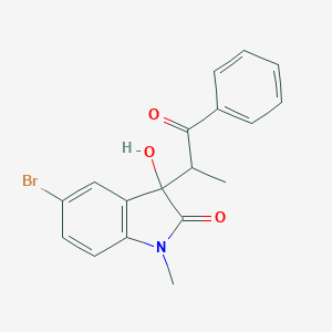 5-bromo-3-hydroxy-1-methyl-3-(1-oxo-1-phenylpropan-2-yl)-1,3-dihydro-2H-indol-2-one