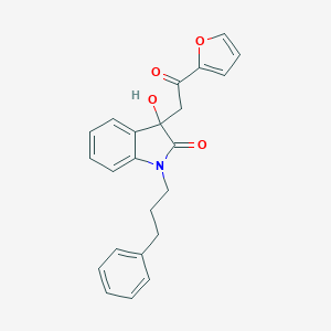 molecular formula C23H21NO4 B214352 3-[2-(2-furyl)-2-oxoethyl]-3-hydroxy-1-(3-phenylpropyl)-1,3-dihydro-2H-indol-2-one 