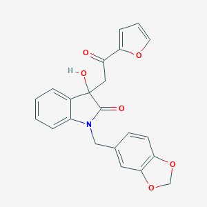 1-(1,3-benzodioxol-5-ylmethyl)-3-[2-(furan-2-yl)-2-oxoethyl]-3-hydroxy-1,3-dihydro-2H-indol-2-one