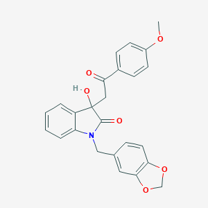 molecular formula C25H21NO6 B214358 1-(1,3-benzodioxol-5-ylmethyl)-3-hydroxy-3-[2-(4-methoxyphenyl)-2-oxoethyl]-1,3-dihydro-2H-indol-2-one 