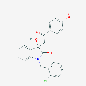 molecular formula C24H20ClNO4 B214368 1-(2-chlorobenzyl)-3-hydroxy-3-[2-(4-methoxyphenyl)-2-oxoethyl]-1,3-dihydro-2H-indol-2-one 
