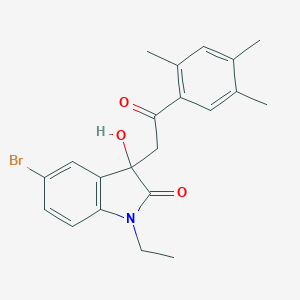 5-bromo-1-ethyl-3-hydroxy-3-[2-oxo-2-(2,4,5-trimethylphenyl)ethyl]-1,3-dihydro-2H-indol-2-one