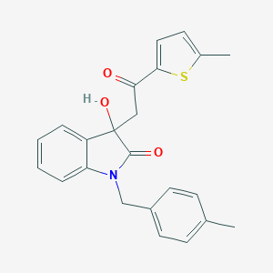 molecular formula C23H21NO3S B214373 3-hydroxy-1-(4-methylbenzyl)-3-[2-(5-methylthiophen-2-yl)-2-oxoethyl]-1,3-dihydro-2H-indol-2-one 