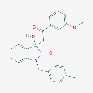 molecular formula C25H23NO4 B214375 3-hydroxy-3-[2-(3-methoxyphenyl)-2-oxoethyl]-1-(4-methylbenzyl)-1,3-dihydro-2H-indol-2-one 