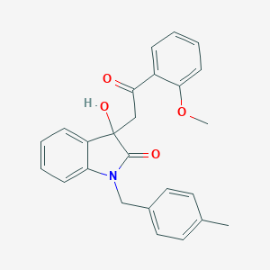 molecular formula C25H23NO4 B214376 3-hydroxy-3-[2-(2-methoxyphenyl)-2-oxoethyl]-1-(4-methylbenzyl)-1,3-dihydro-2H-indol-2-one 