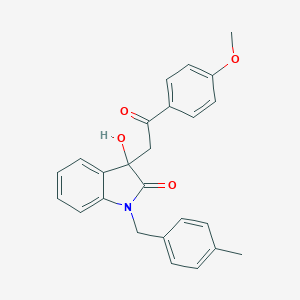 molecular formula C25H23NO4 B214380 3-hydroxy-3-[2-(4-methoxyphenyl)-2-oxoethyl]-1-(4-methylbenzyl)-1,3-dihydro-2H-indol-2-one 