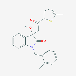 molecular formula C23H21NO3S B214382 3-hydroxy-1-(2-methylbenzyl)-3-[2-(5-methylthiophen-2-yl)-2-oxoethyl]-1,3-dihydro-2H-indol-2-one 