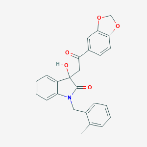 molecular formula C25H21NO5 B214383 3-[2-(1,3-benzodioxol-5-yl)-2-oxoethyl]-3-hydroxy-1-(2-methylbenzyl)-1,3-dihydro-2H-indol-2-one 