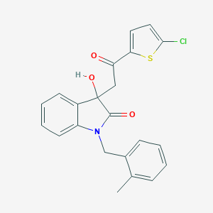 molecular formula C22H18ClNO3S B214384 3-[2-(5-chlorothiophen-2-yl)-2-oxoethyl]-3-hydroxy-1-(2-methylbenzyl)-1,3-dihydro-2H-indol-2-one 