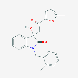 molecular formula C23H21NO4 B214385 3-hydroxy-1-(2-methylbenzyl)-3-[2-(5-methylfuran-2-yl)-2-oxoethyl]-1,3-dihydro-2H-indol-2-one 