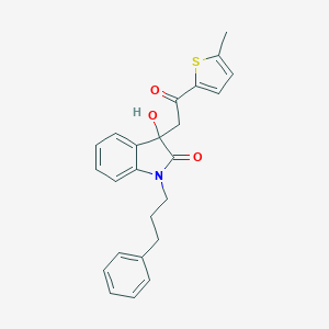 molecular formula C24H23NO3S B214386 3-hydroxy-3-[2-(5-methylthiophen-2-yl)-2-oxoethyl]-1-(3-phenylpropyl)-1,3-dihydro-2H-indol-2-one 
