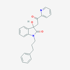 3-hydroxy-3-[2-oxo-2-(pyridin-2-yl)ethyl]-1-(3-phenylpropyl)-1,3-dihydro-2H-indol-2-one