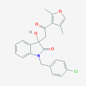 molecular formula C23H20ClNO4 B214390 1-(4-chlorobenzyl)-3-[2-(2,4-dimethylfuran-3-yl)-2-oxoethyl]-3-hydroxy-1,3-dihydro-2H-indol-2-one 