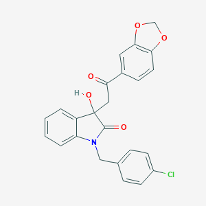 molecular formula C24H18ClNO5 B214392 3-[2-(1,3-benzodioxol-5-yl)-2-oxoethyl]-1-(4-chlorobenzyl)-3-hydroxy-1,3-dihydro-2H-indol-2-one 