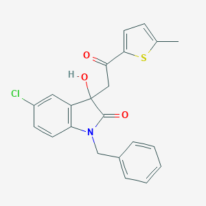 molecular formula C22H18ClNO3S B214395 1-benzyl-5-chloro-3-hydroxy-3-[2-(5-methylthiophen-2-yl)-2-oxoethyl]-1,3-dihydro-2H-indol-2-one 