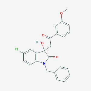 molecular formula C24H20ClNO4 B214397 1-benzyl-5-chloro-3-hydroxy-3-[2-(3-methoxyphenyl)-2-oxoethyl]-1,3-dihydro-2H-indol-2-one 