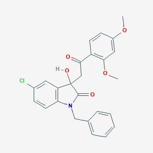 molecular formula C25H22ClNO5 B214401 1-benzyl-5-chloro-3-[2-(2,4-dimethoxyphenyl)-2-oxoethyl]-3-hydroxy-1,3-dihydro-2H-indol-2-one 