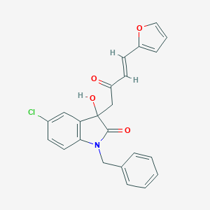 1-benzyl-5-chloro-3-[(3E)-4-(furan-2-yl)-2-oxobut-3-en-1-yl]-3-hydroxy-1,3-dihydro-2H-indol-2-one