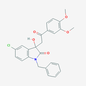 molecular formula C25H22ClNO5 B214404 1-benzyl-5-chloro-3-[2-(3,4-dimethoxyphenyl)-2-oxoethyl]-3-hydroxy-1,3-dihydro-2H-indol-2-one 