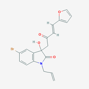 5-bromo-3-[(3E)-4-(furan-2-yl)-2-oxobut-3-en-1-yl]-3-hydroxy-1-(prop-2-en-1-yl)-1,3-dihydro-2H-indol-2-one