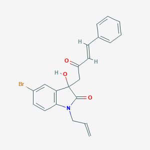 5-bromo-3-hydroxy-3-[(3E)-2-oxo-4-phenylbut-3-en-1-yl]-1-(prop-2-en-1-yl)-1,3-dihydro-2H-indol-2-one