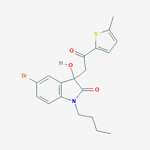 molecular formula C19H20BrNO3S B214410 5-bromo-1-butyl-3-hydroxy-3-[2-(5-methylthiophen-2-yl)-2-oxoethyl]-1,3-dihydro-2H-indol-2-one 