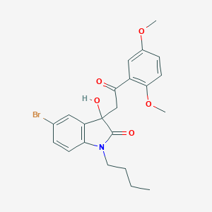 molecular formula C22H24BrNO5 B214411 5-bromo-1-butyl-3-[2-(2,5-dimethoxyphenyl)-2-oxoethyl]-3-hydroxy-1,3-dihydro-2H-indol-2-one 