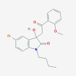 molecular formula C21H22BrNO4 B214413 5-bromo-1-butyl-3-hydroxy-3-[2-(2-methoxyphenyl)-2-oxoethyl]-1,3-dihydro-2H-indol-2-one 