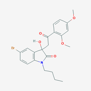 molecular formula C22H24BrNO5 B214415 5-bromo-1-butyl-3-[2-(2,4-dimethoxyphenyl)-2-oxoethyl]-3-hydroxy-1,3-dihydro-2H-indol-2-one 