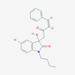 molecular formula C22H22BrNO3 B214416 5-bromo-1-butyl-3-hydroxy-3-[(3Z)-2-oxo-4-phenylbut-3-en-1-yl]-1,3-dihydro-2H-indol-2-one 