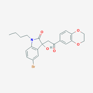 molecular formula C22H22BrNO5 B214418 5-bromo-1-butyl-3-[2-(2,3-dihydro-1,4-benzodioxin-6-yl)-2-oxoethyl]-3-hydroxy-1,3-dihydro-2H-indol-2-one 