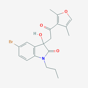 molecular formula C19H20BrNO4 B214421 5-bromo-3-[2-(2,4-dimethylfuran-3-yl)-2-oxoethyl]-3-hydroxy-1-propyl-1,3-dihydro-2H-indol-2-one 