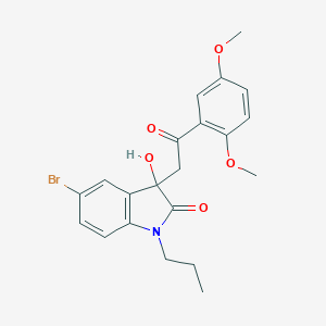5-bromo-3-[2-(2,5-dimethoxyphenyl)-2-oxoethyl]-3-hydroxy-1-propyl-1,3-dihydro-2H-indol-2-one