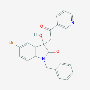 molecular formula C22H17BrN2O3 B214427 1-benzyl-5-bromo-3-hydroxy-3-[2-oxo-2-(pyridin-3-yl)ethyl]-1,3-dihydro-2H-indol-2-one 