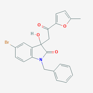 molecular formula C22H18BrNO4 B214429 1-benzyl-5-bromo-3-hydroxy-3-[2-(5-methylfuran-2-yl)-2-oxoethyl]-1,3-dihydro-2H-indol-2-one 