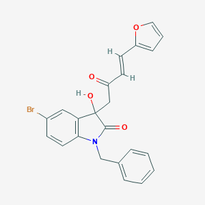1-benzyl-5-bromo-3-[(3E)-4-(furan-2-yl)-2-oxobut-3-en-1-yl]-3-hydroxy-1,3-dihydro-2H-indol-2-one