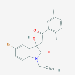 molecular formula C21H18BrNO3 B214432 5-bromo-3-[2-(2,5-dimethylphenyl)-2-oxoethyl]-3-hydroxy-1-(prop-2-yn-1-yl)-1,3-dihydro-2H-indol-2-one 