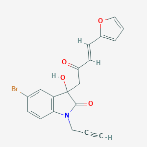 5-bromo-3-[(3E)-4-(furan-2-yl)-2-oxobut-3-en-1-yl]-3-hydroxy-1-(prop-2-yn-1-yl)-1,3-dihydro-2H-indol-2-one