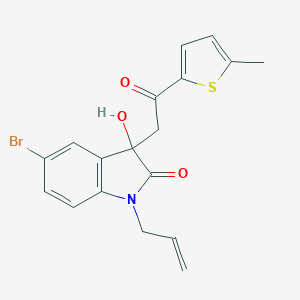 molecular formula C18H16BrNO3S B214436 5-bromo-3-hydroxy-3-[2-(5-methylthiophen-2-yl)-2-oxoethyl]-1-(prop-2-en-1-yl)-1,3-dihydro-2H-indol-2-one 