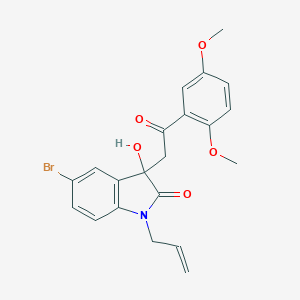 molecular formula C21H20BrNO5 B214437 1-allyl-5-bromo-3-[2-(2,5-dimethoxyphenyl)-2-oxoethyl]-3-hydroxy-1,3-dihydro-2H-indol-2-one 