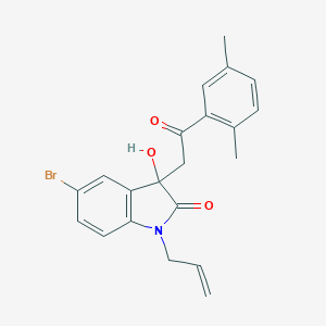 molecular formula C21H20BrNO3 B214440 5-bromo-3-[2-(2,5-dimethylphenyl)-2-oxoethyl]-3-hydroxy-1-(prop-2-en-1-yl)-1,3-dihydro-2H-indol-2-one 