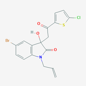 molecular formula C17H13BrClNO3S B214441 5-bromo-3-[2-(5-chlorothiophen-2-yl)-2-oxoethyl]-3-hydroxy-1-(prop-2-en-1-yl)-1,3-dihydro-2H-indol-2-one 