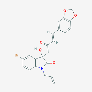 molecular formula C22H18BrNO5 B214442 3-[(3E)-4-(1,3-benzodioxol-5-yl)-2-oxobut-3-en-1-yl]-5-bromo-3-hydroxy-1-(prop-2-en-1-yl)-1,3-dihydro-2H-indol-2-one 