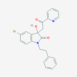 molecular formula C23H19BrN2O3 B214445 5-bromo-3-hydroxy-3-[2-oxo-2-(pyridin-2-yl)ethyl]-1-(2-phenylethyl)-1,3-dihydro-2H-indol-2-one 